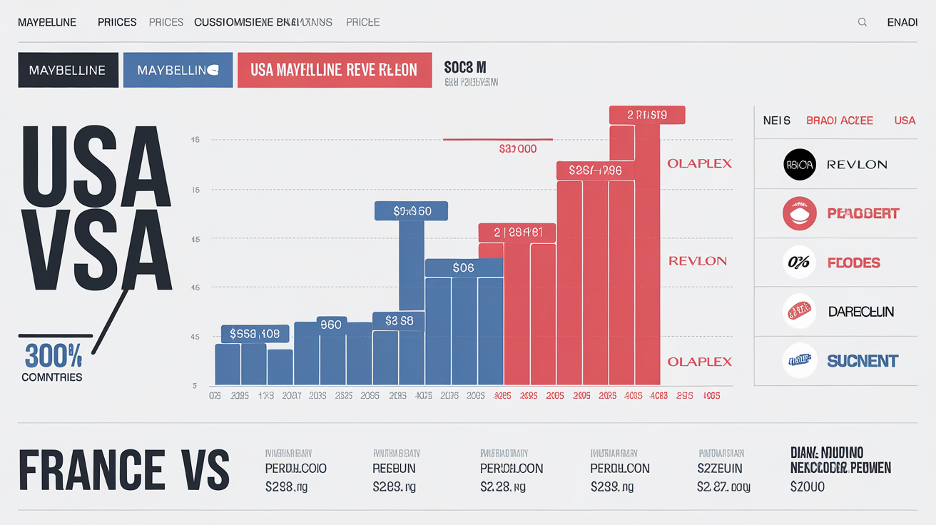 Tableau comparatif des prix entre les USA et la France