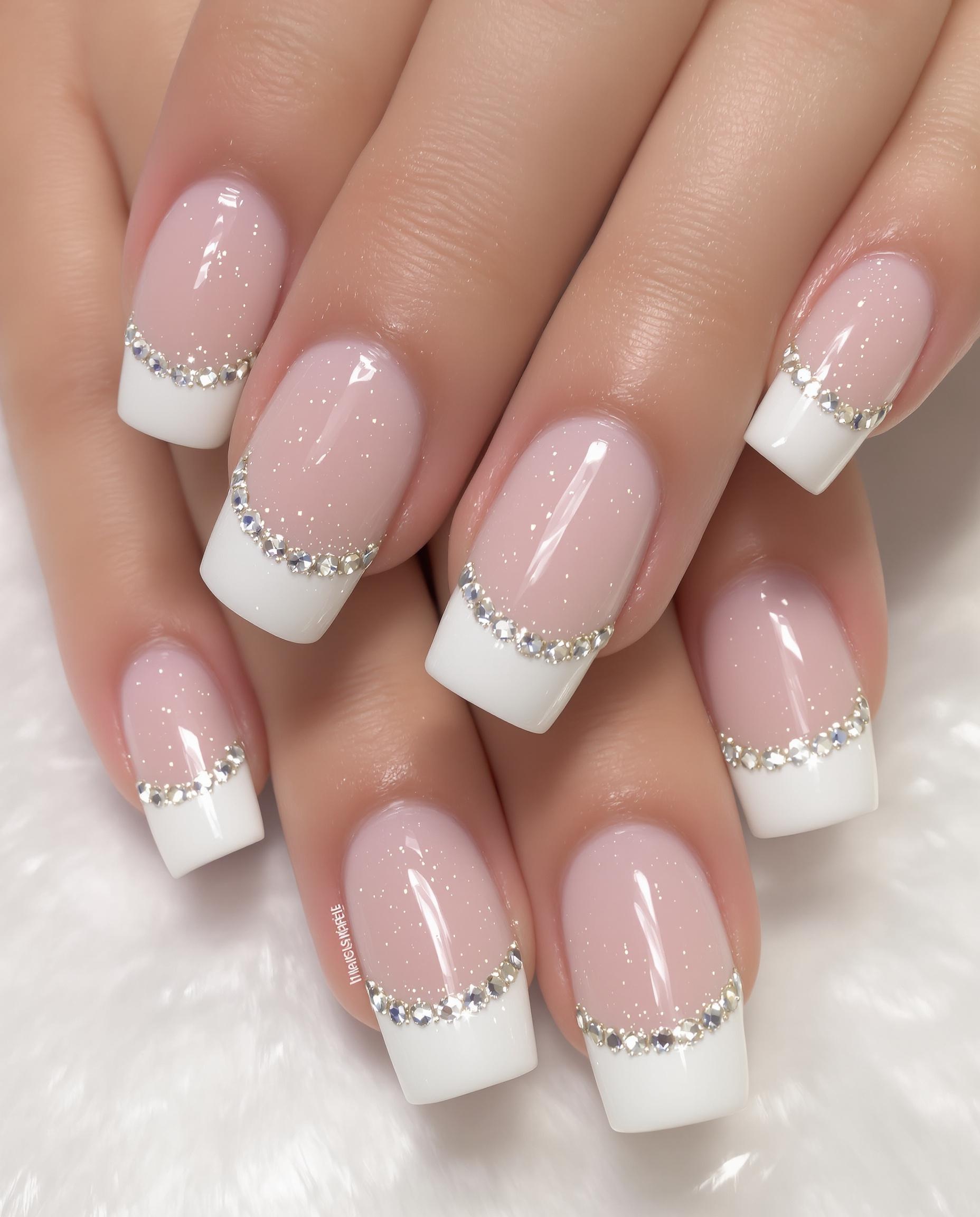 French manicure chic pour mariage