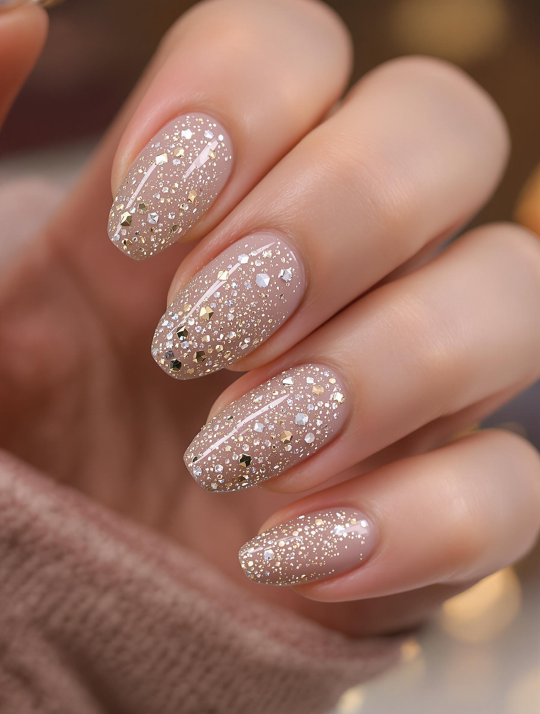 Nail art élégant avec bling subtil pour un résultat tendance