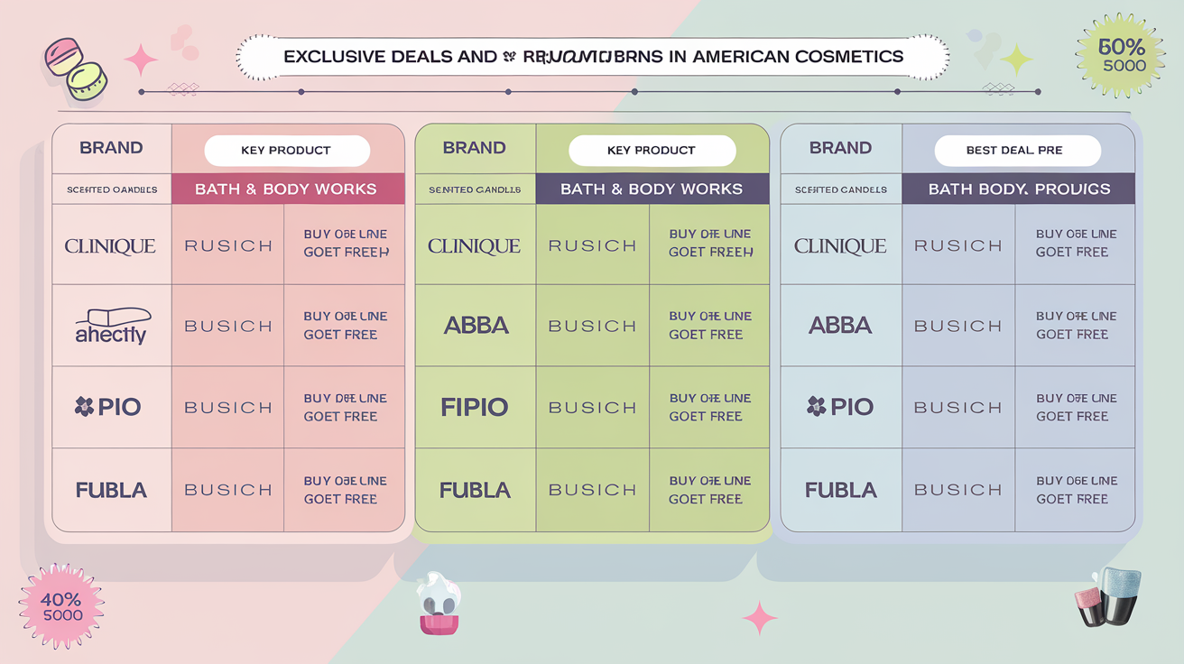 Tableau comparatif des bons plans cosmétiques américains