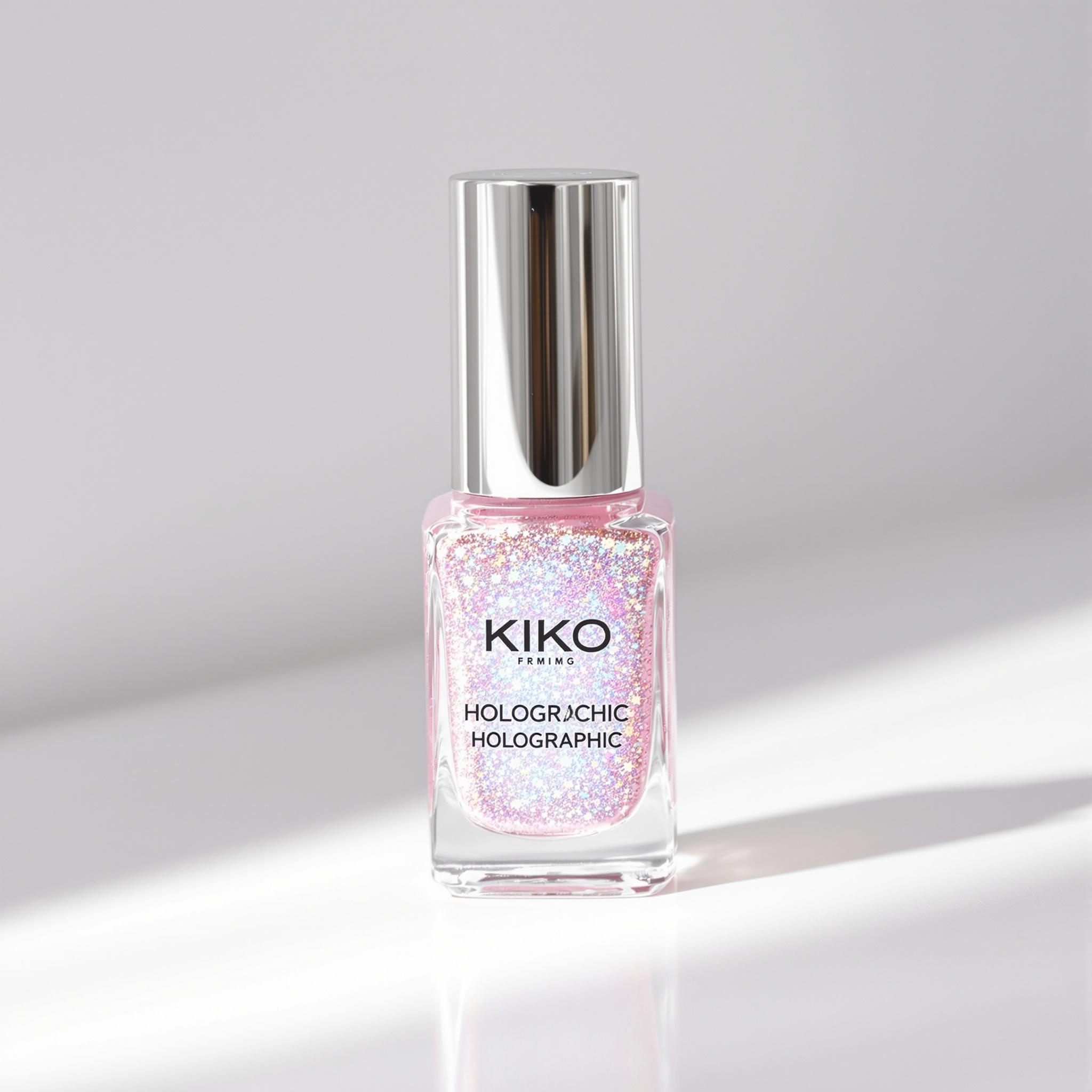 Flacon de vernis holographique rose de KIKO